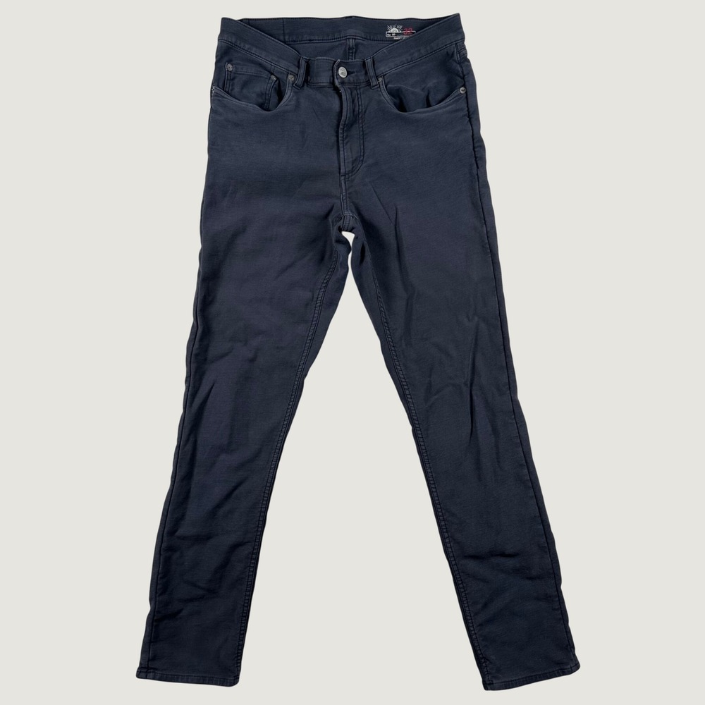 Faherty Stretch Terry 5-Pocket Pants Mens 32 Slim Straight Casual Gray Comfort